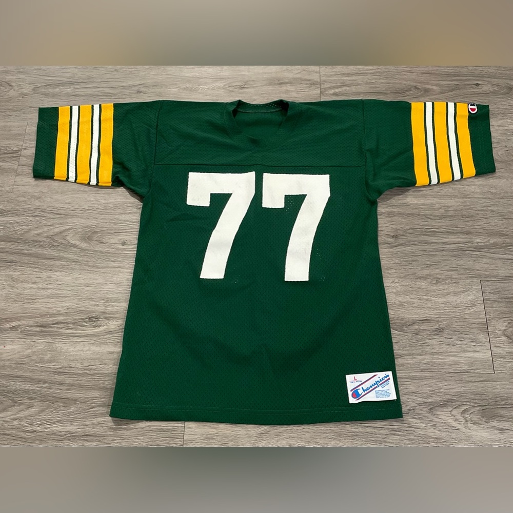 Vintage Green Bay Packers #77 Champion Jersey, Made in USA, Tony Mandarich